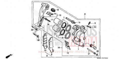 FRONT BRAKE CALIPER CR125RP de 1993